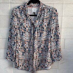 Anthropologie/HD in Paris Astral Tie Neck Blouse Size 8
